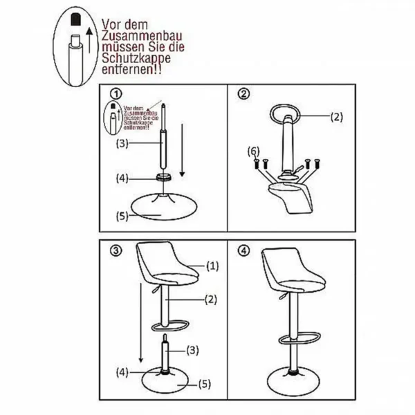 Set Van 2 Barkrukken, Bistrokrukken, Baliekrukken, Barkrukken Van Kunstleer, In Hoogte Verstelbaar, Kaki 7