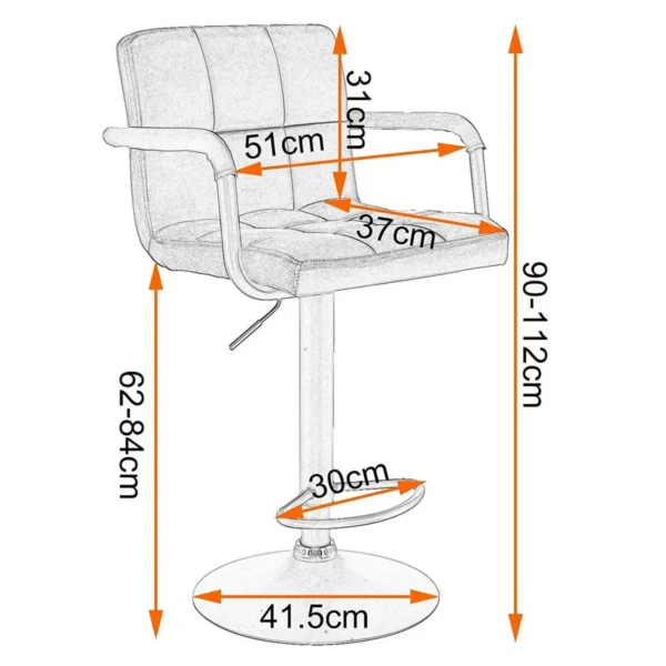 Set Van 2 Barstoelen Met Rugleuning Gemaakt Van Donkergrijs Fluweel 7