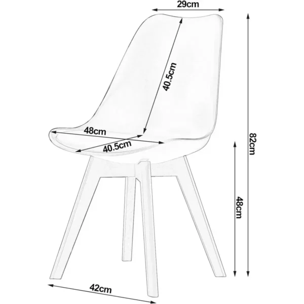 Set Van 2 Eetkamerstoelen Design Stoel Gemaakt Van PP, Kunstleer, Schuim, Massief Hout Bruin 3