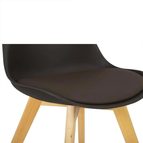 Set Van 2 Eetkamerstoelen Design Stoel Gemaakt Van PP, Kunstleer, Schuim, Massief Hout Bruin 8