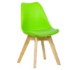 Set Van 2 Eetkamerstoelen Design Stoel Gemaakt Van PP, Kunstleer, Schuim, Massief Hout Groen 3