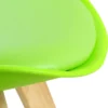 Set Van 2 Eetkamerstoelen Design Stoel Gemaakt Van PP, Kunstleer, Schuim, Massief Hout Groen 4