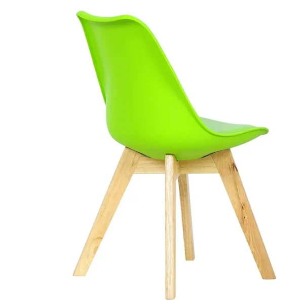 Set Van 2 Eetkamerstoelen Design Stoel Gemaakt Van PP, Kunstleer, Schuim, Massief Hout Groen 6