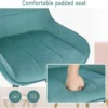 Set Van 2 Eetkamerstoelen, Gestoffeerde Fluwelen Accentstoel Met Turquoise Rugleuning 6