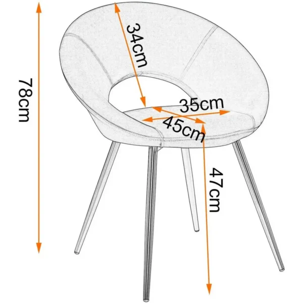 Set Van 2 Eetkamerstoelen, Keukenstoelen, Fauteuils, Fluwelen Zitting, Goud Metalen Poten, Zwart 3