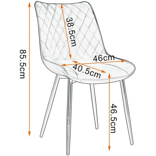 Set Van 2 Eetkamerstoelen, Keukenstoelen, Zitting Van Kunstleer, Frame Van Grijs Metaal 8