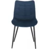 Set Van 2 Eetkamerstoelen Met Rugleuning, Fluwelen Zitting, Blauw Metalen Poten 4