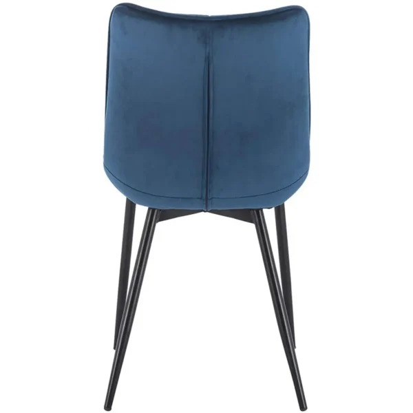 Set Van 2 Eetkamerstoelen Met Rugleuning, Fluwelen Zitting, Blauw Metalen Poten 6