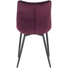 Set Van 2 Eetkamerstoelen Met Rugleuning, Fluwelen Zitting, Metalen Poten Bordeaux 6