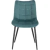 Set Van 2 Eetkamerstoelen Met Rugleuning, Fluwelen Zitting, Turquoise Metalen Poten 4