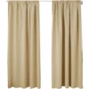 Set Van 2 Ondoorzichtige Gordijnen 250 G/m² Met Ruchesband Champagne 135x175 Cm 1