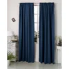 Set Van 2 Ondoorzichtige Gordijnen 250 G/m² Met Ruchesband Donkerblauw 135x175 Cm 8