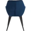 Set Van 2 Woonkamerstoelen, Eetkamerstoelen, Gestoffeerde Stoelen Met Armleuningen, Fluweel Metaal Blauw 5