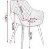 Set Van 2 Woonkamerstoelen, Eetkamerstoelen, Gestoffeerde Stoelen Met Armleuningen, Fluweel Metaal, Donkergrijs 3