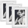 Set Van 3 Kunststof Fotolijsten, Met Plexiglas, Wit Barok, Met Standaard 20x30 Cm 1