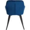 Set Van 4 Eetkamerstoelen Met Armleuningen, Fluwelen Zitting, Blauw Metalen Poten 6