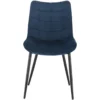 Set Van 4 Eetkamerstoelen Met Rugleuning, Fluwelen Zitting, Blauw Metalen Poten 3