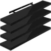 Set Van 4 Wandplanken, Vrij Zwevende Zwevende Planken, Houten Plank, Zwart, 100x22,9x3,8cm 1