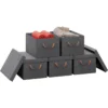 Set Van 5 Opbergdozen Met Deksel, Met Handvatten, Opvouwbaar, Grijs 20L (38x20x27 Cm) 1