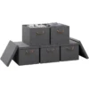 Set Van 5 Opbergdozen Met Deksel, Met Handvatten, Opvouwbaar, Grijs 51L (48x30x36 Cm) 1