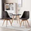 Set Van 6 Eetkamerstoelen, Keukenstoelen, Designstoelen, Kunstleer, Hout, Bruin 4