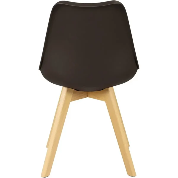 Set Van 6 Eetkamerstoelen, Keukenstoelen, Designstoelen, Kunstleer, Hout, Bruin 8