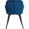 Set Van 6 Eetkamerstoelen Met Armleuningen, Fluwelen Zitting, Blauw Metalen Poten 6