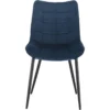 Set Van 6 Eetkamerstoelen Met Rugleuning, Fluwelen Zitting, Frame Van Blauw Metalen Poten 3