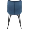 Set Van 6 Eetkamerstoelen Met Rugleuning, Fluwelen Zitting, Frame Van Blauw Metalen Poten 5