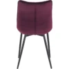 Set Van 6 Eetkamerstoelen Met Rugleuning, Fluwelen Zitting, Frame Van Metalen Poten Bordeaux 5