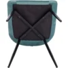 Set Van 6 Eetkamerstoelen Met Rugleuning, Fluwelen Zitting, Frame Van Turquoise Metalen Poten 6