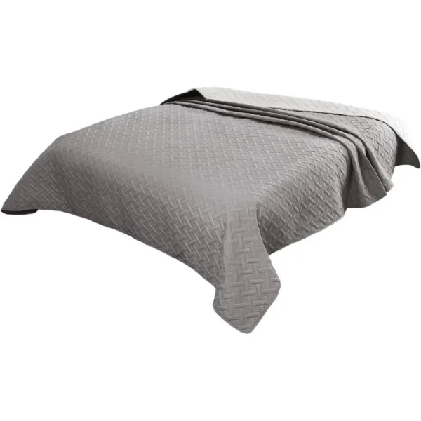 Sprei Met Geometrisch Patroon Donkergrijs-lichtgrijs 170 X 210 Cm 7