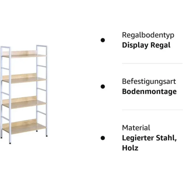 Staande Plank Hoge Plank Boekenkast Metalen Plank 60x27,5x126 Cm 8