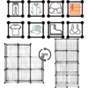 Stellingsysteem Kubusplank 16 Vakken Van Draadgaas 148x37x148 Cm (BxHxD), Zwart 5