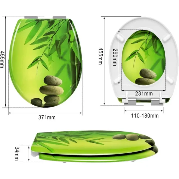 Toiletbril Duplast Energiesteen Met Soft Close Mechanisme Groene Bamboe 6