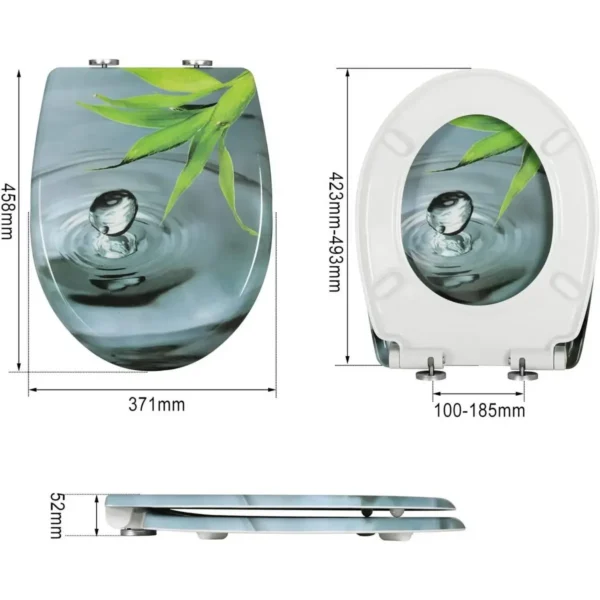 Toiletbril Met Soft Close Toiletdeksel Premium Toiletbril Lichtgroen Blad 4