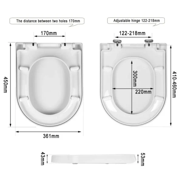 Toiletbril Toiletdeksel Kunststof Met Softclose Mechanisme Wit 3