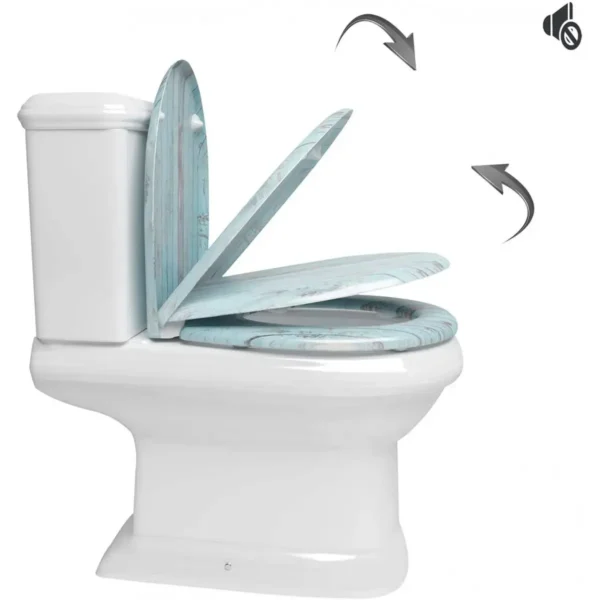 Toiletdeksel Met Softclose Antibacterieel Houten Patroon 4