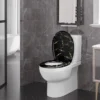 Toiletdeksel Met Softclose-mechanisme, Zwarte Toiletbril Met Gouden Glitters 6