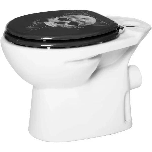 Toiletzitting MDF Met Softclose Mechanisme Skull Zwart 7