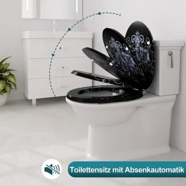 Toiletzitting Toiletzitting Met Softclose-mechanisme, MDF-houten Kern, Softclose-scharnier 2