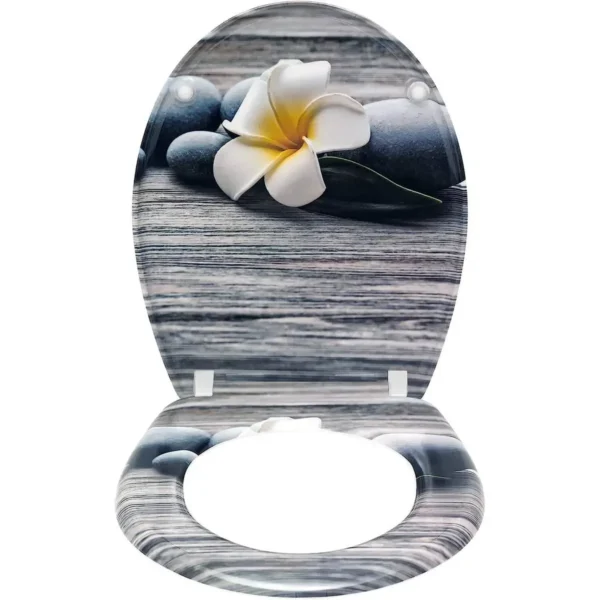 Toiletzitting Van Duroplast Met Softclose-mechanisme In Deco-design White Frangipani 2