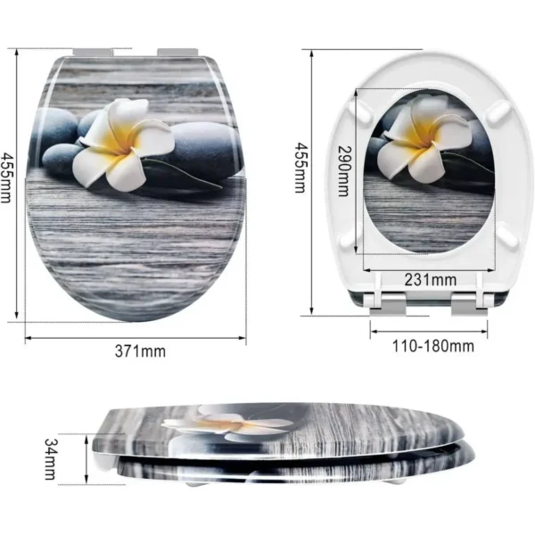 Toiletzitting Van Duroplast Met Softclose-mechanisme In Deco-design White Frangipani 6