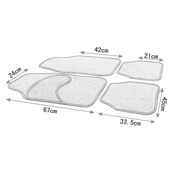 Universele Autovloermatten, Vloermatten, Stoffen Matten, Zwart 5