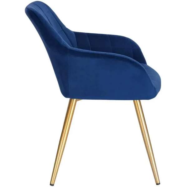 Velvet Eetkamerstoel, Gouden Poten Blauw 4