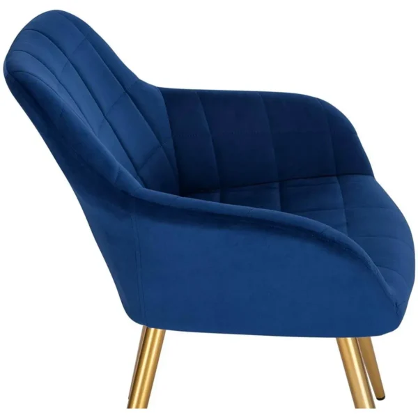 Velvet Eetkamerstoel, Gouden Poten Blauw 6