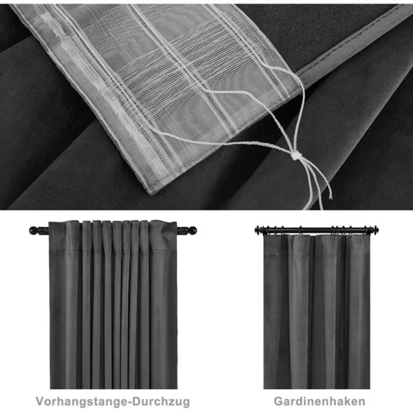 Verduisteringsgordijn Met Ruchesband (1 Stuk) Donkergrijs 140x270 Cm 3