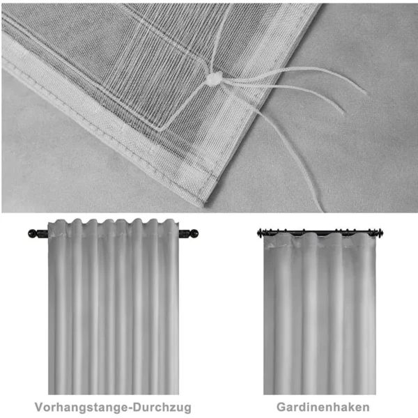 Verduisteringsgordijn Met Ruchesband (2 Stuks) Lichtgrijs 140x225 Cm 3