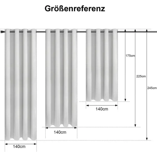 Verduisteringsgordijn Ondoorzichtig Met Oogjes Tweekleurig 300g/m² (1 Stuk) Crème 140x245 Cm 8