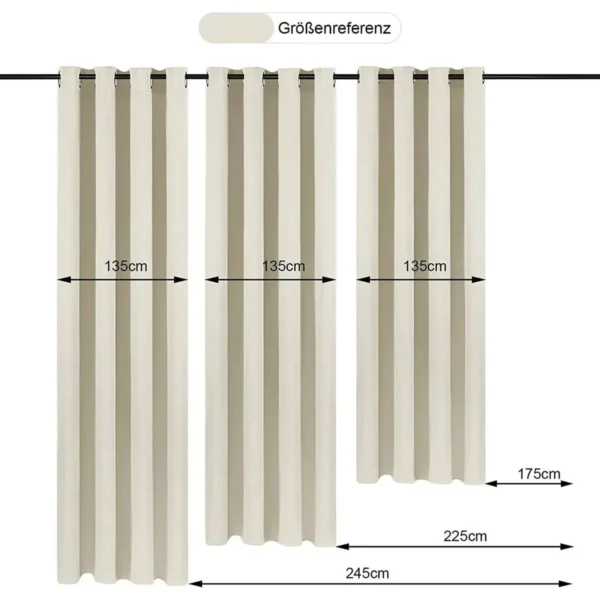 Verduisteringsgordijnen Ondoorzichtig Met Oogjes, 360g/m² Dik Linnenlook (1 Stuk) Crème 135x175 Cm 7